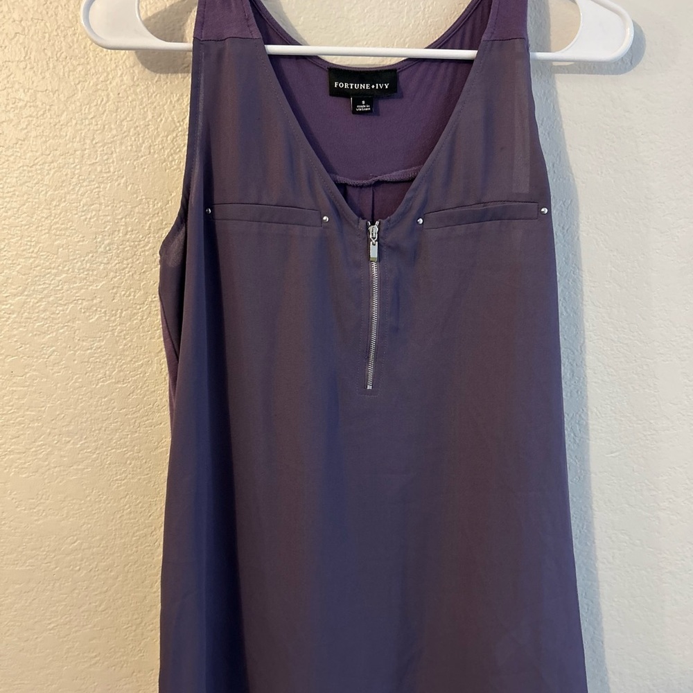 Fortune + Ivy Purple Sleeveless Top